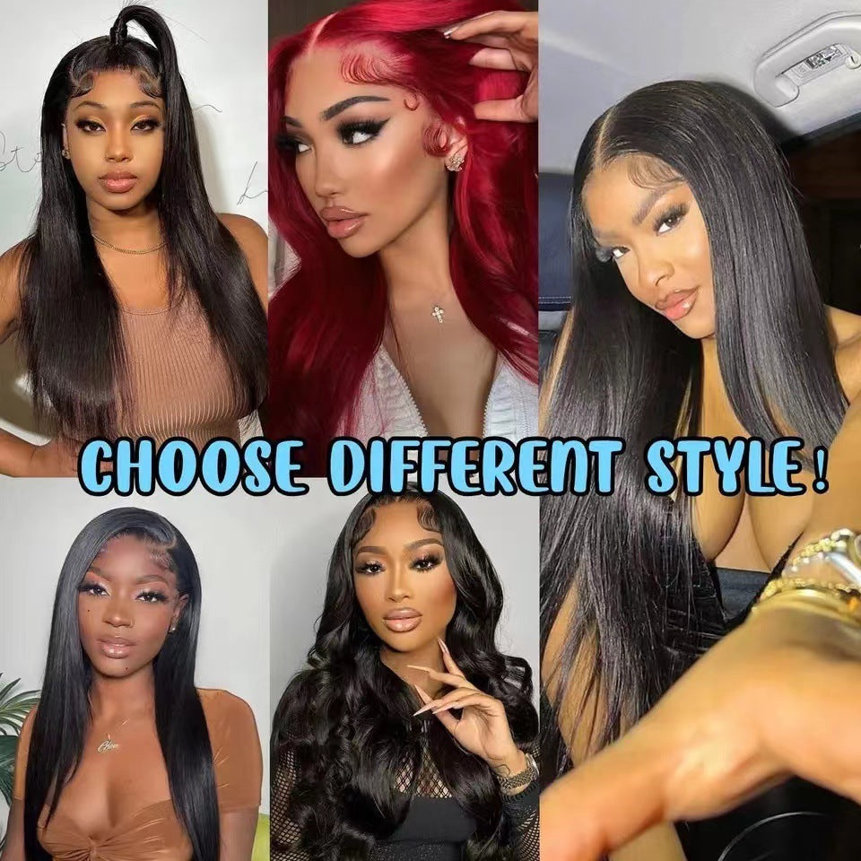 Lace Wig Women's Long Straight High-temperature Fiber